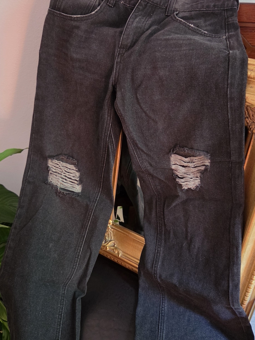 Kids Black Distressed Ripped Jeans